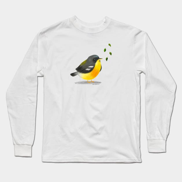 Tropical Parula Bird Long Sleeve T-Shirt by julianamotzko